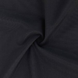 Matte Black Nylon Lycra Waffle Knit Double Stretch Fabric ( 83% Nylon 17% Lycra 165gsm)