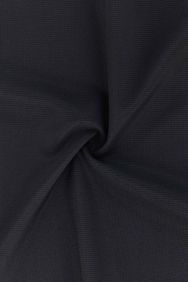 Matte Black Nylon Lycra Waffle Knit Double Stretch Fabric ( 83% Nylon 17% Lycra 165gsm)