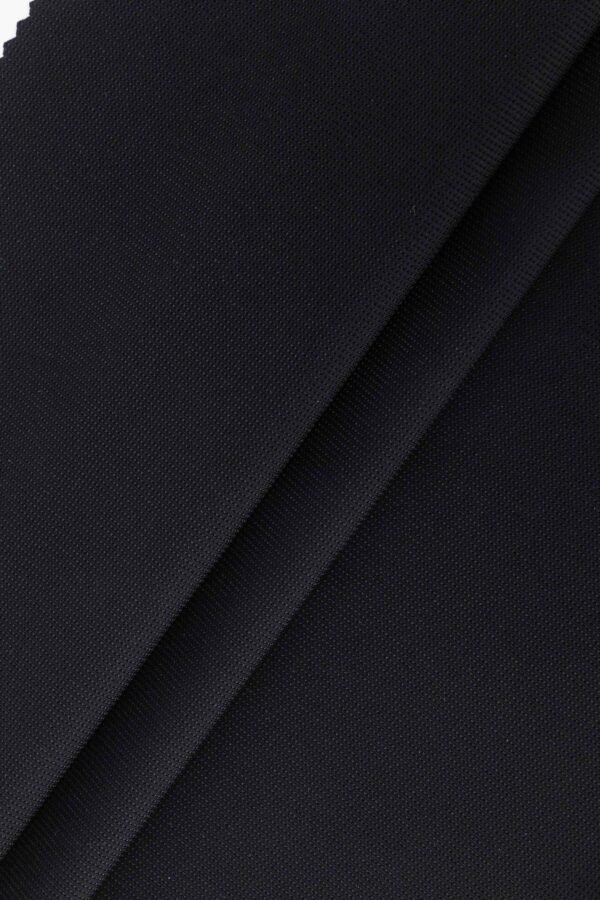 Matte Black Nylon Lycra Waffle Knit Double Stretch Fabric ( 83% Nylon 17% Lycra 165gsm) - Image 2