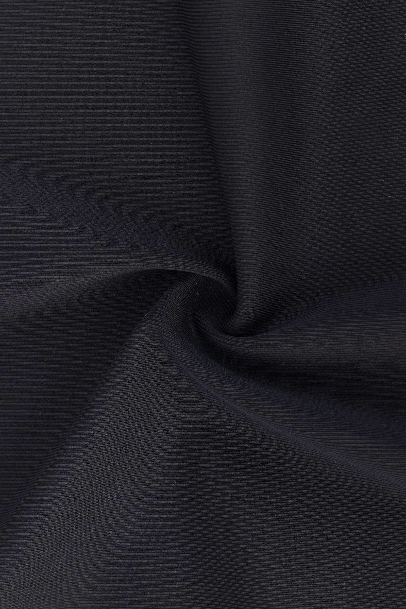 Eco-Friendly Matte Black Recycled Poly Lycra Double Knit Fabric JM-ST2471HL (5)